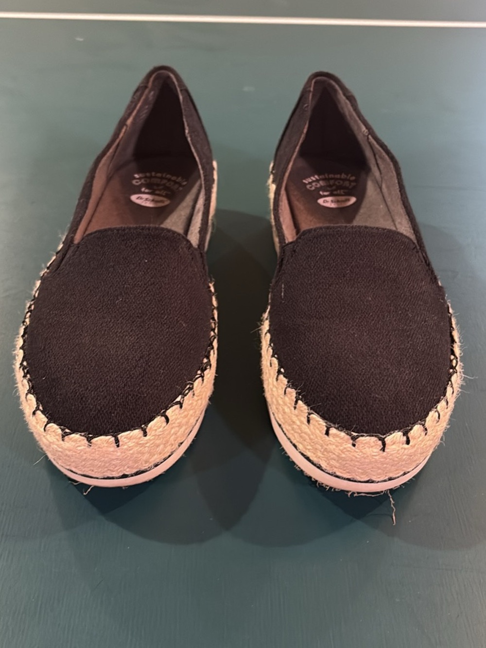 Dr. Scholl's Black Espadrille-Style Slip-On Moccasins
